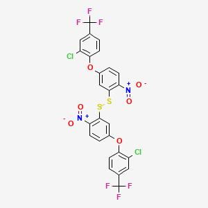 molecular formula C26H12Cl2F6N2O6S2 B14406330 Disulfide, bis[5-[2-chloro-4-(trifluoromethyl)phenoxy]-2-nitrophenyl] CAS No. 88465-00-3