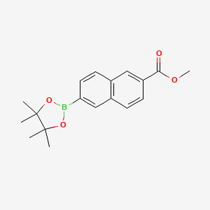 molecular formula C18H21BO4 B1440637 Methyl 6-(4,4,5,5-tetramethyl-1,3,2-dioxaborolan-2-yl)-2-naphthoate CAS No. 736989-93-8