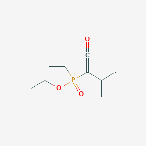 molecular formula C9H17O3P B14406403 Ethyl ethyl(3-methyl-1-oxobut-1-en-2-yl)phosphinate CAS No. 88011-22-7