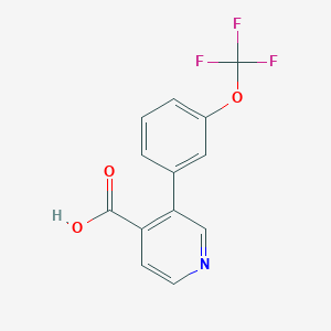 molecular formula C13H8F3NO3 B1440641 3-(3-(三氟甲氧基)苯基)异烟酸 CAS No. 1258622-82-0
