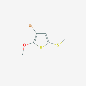 molecular formula C6H7BrOS2 B14406436 2-Methoxy-5-methylthio-3-bromothiophene CAS No. 88234-93-9