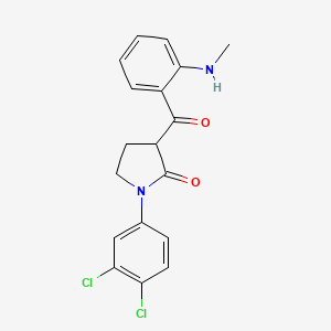 1-(3,4-Dichlorophenyl)-3-[2-(methylamino)benzoyl]pyrrolidin-2-one