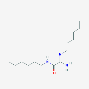 molecular formula C14H29N3O B14406473 (2Z)-2-Amino-N-hexyl-2-(hexylimino)acetamide CAS No. 87446-84-2