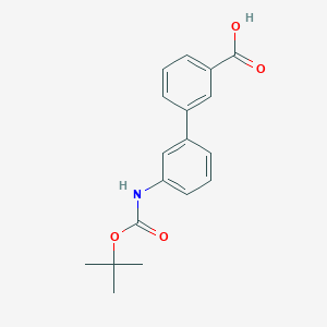 molecular formula C18H19NO4 B1440649 3'-((叔丁氧羰基)氨基)-[1,1'-联苯]-3-羧酸 CAS No. 904086-01-7
