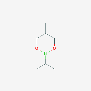 molecular formula C7H15BO2 B14406608 5-Methyl-2-(propan-2-yl)-1,3,2-dioxaborinane CAS No. 85070-25-3