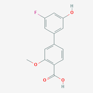 molecular formula C14H11FO4 B1440663 4-(3-Fluoro-5-hydroxyphenyl)-2-methoxybenzoic acid CAS No. 1261890-38-3