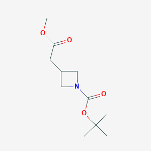 molecular formula C11H19NO4 B1440665 Tert-butyl 3-(2-methoxy-2-oxoethyl)azetidine-1-carboxylate CAS No. 497160-14-2