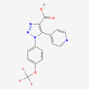 molecular formula C15H9F3N4O3 B1440667 5-(吡啶-4-基)-1-[4-(三氟甲氧基)苯基]-1H-1,2,3-三唑-4-羧酸 CAS No. 1326844-69-2