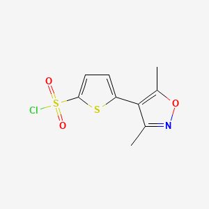 molecular formula C9H8ClNO3S2 B1440675 5-(3,5-二甲基-4-异噁唑基)-2-噻吩磺酰氯 CAS No. 1268334-97-9