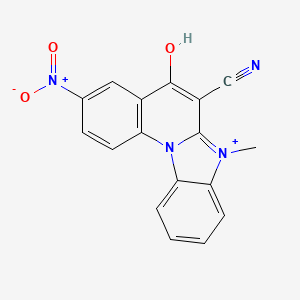 6-Cyano-5-hydroxy-7-methyl-3-nitro-7H-benzimidazo[1,2-a]quinolin-12-ium