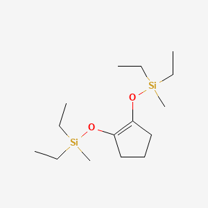 molecular formula C15H32O2Si2 B14406807 [Cyclopent-1-ene-1,2-diylbis(oxy)]bis[diethyl(methyl)silane] CAS No. 88336-59-8