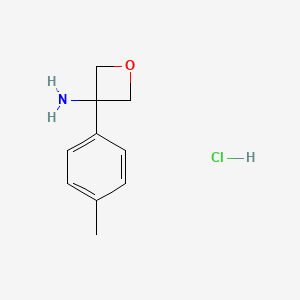 molecular formula C10H14ClNO B1440683 3-(4-甲基苯基)-3-氧杂环胺盐酸盐 CAS No. 1322200-77-0
