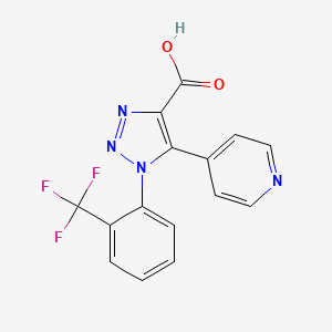 molecular formula C15H9F3N4O2 B1440684 5-(吡啶-4-基)-1-[2-(三氟甲基)苯基]-1H-1,2,3-三唑-4-羧酸 CAS No. 1326843-95-1