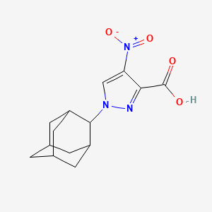 molecular formula C14H17N3O4 B1440685 1-(2-金刚烷基)-4-硝基-1H-吡唑-3-羧酸 CAS No. 1306739-32-1