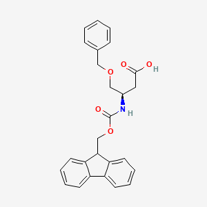molecular formula C26H25NO5 B1440688 (3R)-4-(benzyloxy)-3-({[(9H-fluoren-9-yl)methoxy]carbonyl}amino)butanoic acid CAS No. 1233495-08-3