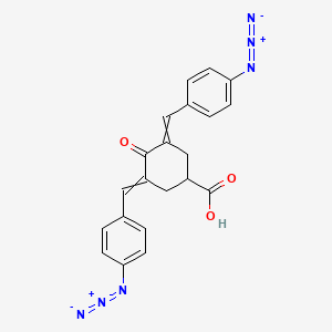 molecular formula C21H16N6O3 B14406995 3,5-Bis[(4-azidophenyl)methylidene]-4-oxocyclohexane-1-carboxylic acid CAS No. 85179-71-1