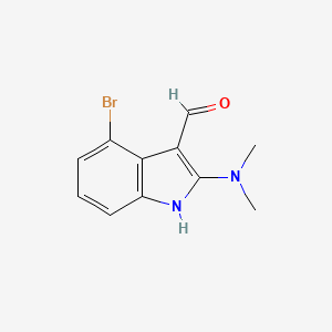 molecular formula C11H11BrN2O B1440713 4-溴-2-(二甲基氨基)-1H-吲哚-3-甲醛 CAS No. 1261079-61-1