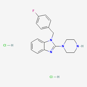 molecular formula C18H21Cl2FN4 B1440714 1-(4-氟苄基)-2-哌嗪-1-基-1H-苯并咪唑二盐酸盐 CAS No. 1187930-00-2