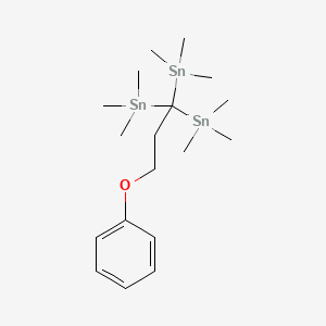 molecular formula C18H36OSn3 B14407379 (3-Phenoxypropane-1,1,1-triyl)tris(trimethylstannane) CAS No. 87673-43-6