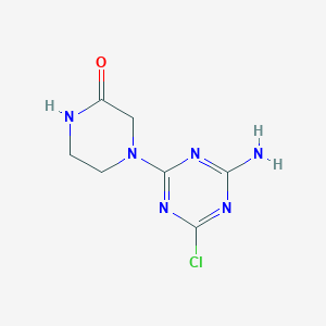molecular formula C7H9ClN6O B1440746 4-(4-Amino-6-chloro-1,3,5-triazin-2-yl)piperazin-2-one CAS No. 1220029-47-9