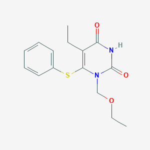 molecular formula C15H18N2O3S B144076 5-Ethyl-1-ethoxymethyl-6-(phenylthio)uracil CAS No. 132774-45-9