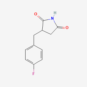 molecular formula C11H10FNO2 B1440769 3-[(4-氟苯基)甲基]吡咯烷-2,5-二酮 CAS No. 1267316-35-7