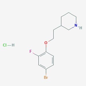 molecular formula C13H18BrClFNO B1440779 3-[2-(4-溴-2-氟苯氧基)乙基]哌啶盐酸盐 CAS No. 1219964-30-3