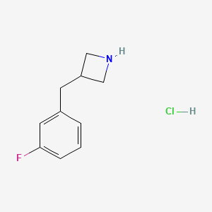 molecular formula C10H13ClFN B1440785 3-[(3-氟苯基)甲基]氮杂环丁烷盐酸盐 CAS No. 1203685-01-1