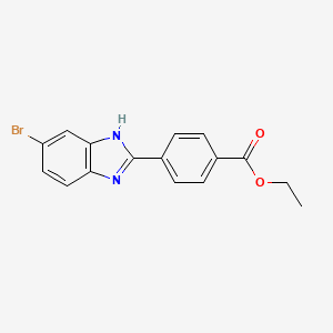 molecular formula C16H13BrN2O2 B1440800 Ethyl 4-(5-bromo-1H-benzo[d]imidazol-2-yl)benzoate CAS No. 1188035-40-6