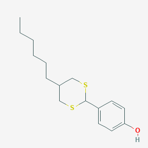 4-(5-Hexyl-1,3-dithian-2-YL)phenol