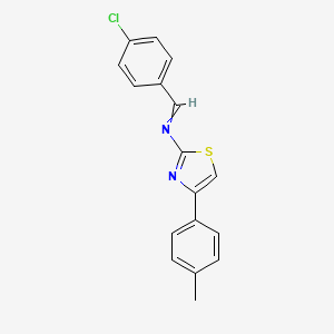 1-(4-Chlorophenyl)-N-[4-(4-methylphenyl)-1,3-thiazol-2-yl]methanimine