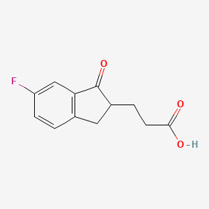 3-(6-Fluoro-1-oxo-2,3-dihydro-1H-inden-2-yl)propanoic acid