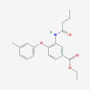 Ethyl 3-butanamido-4-(3-methylphenoxy)benzoate