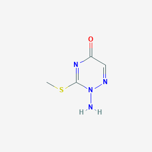 molecular formula C4H6N4OS B14408416 2-Amino-3-(methylsulfanyl)-1,2,4-triazin-5(2H)-one CAS No. 85276-91-1