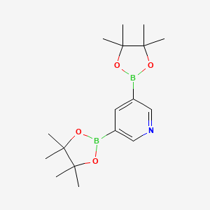 molecular formula C17H27B2NO4 B1440878 3,5-Bis(4,4,5,5-tetramethyl-1,3,2-dioxaborolan-2-yl)pyridine CAS No. 1012085-50-5