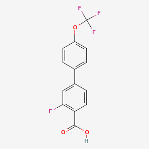 B1440901 2-Fluoro-4-(4-trifluoromethoxyphenyl)benzoic acid CAS No. 1178720-03-0