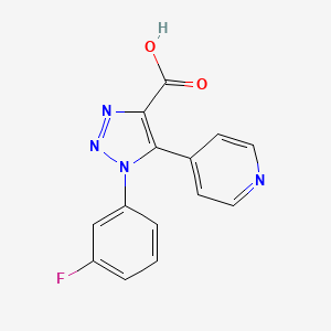 molecular formula C14H9FN4O2 B1440903 1-(3-氟苯基)-5-(吡啶-4-基)-1H-1,2,3-三唑-4-甲酸 CAS No. 1326882-69-2