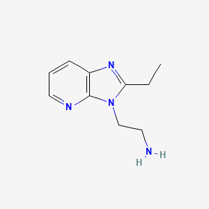 molecular formula C10H14N4 B1440915 2-(2-ethyl-3H-imidazo[4,5-b]pyridin-3-yl)ethan-1-amine CAS No. 1283427-36-0