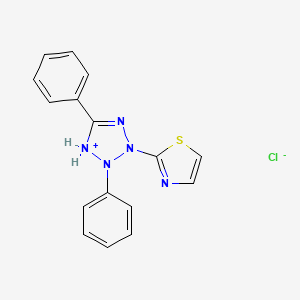 molecular formula C16H14ClN5S B14409285 2,5-Diphenyl-3-(1,3-thiazol-2-yl)-2,3-dihydro-1H-tetrazol-1-ium chloride CAS No. 81524-68-7