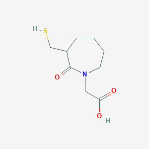 molecular formula C9H15NO3S B14409342 [2-Oxo-3-(sulfanylmethyl)azepan-1-yl]acetic acid CAS No. 82423-87-8