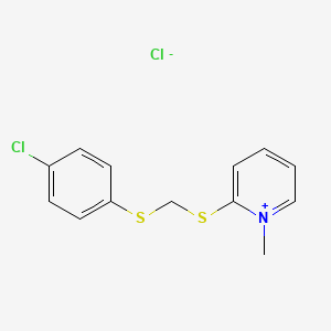 2-({[(4-Chlorophenyl)sulfanyl]methyl}sulfanyl)-1-methylpyridin-1-ium chloride