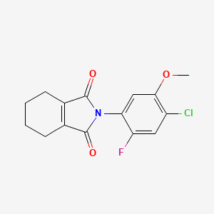 molecular formula C15H13ClFNO3 B14409423 1H-Isoindole-1,3(2H)-dione, 2-(4-chloro-2-fluoro-5-methoxyphenyl)-4,5,6,7-tetrahydro- CAS No. 84478-44-4