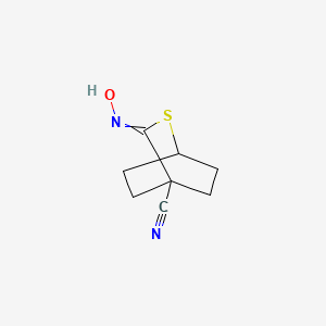 molecular formula C8H10N2OS B14409426 3-(Hydroxyimino)-2-thiabicyclo[2.2.2]octane-4-carbonitrile CAS No. 83370-35-8