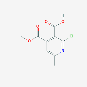 molecular formula C9H8ClNO4 B14409478 2-Chloro-4-(methoxycarbonyl)-6-methylpyridine-3-carboxylic acid CAS No. 82140-73-6