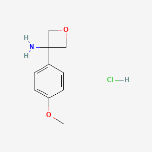 molecular formula C10H14ClNO2 B1440948 3-(4-甲氧基苯基)-3-氧杂环己胺盐酸盐 CAS No. 1332765-59-9