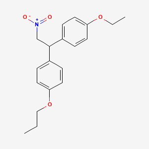 molecular formula C19H23NO4 B14409492 1-Ethoxy-4-[2-nitro-1-(4-propoxyphenyl)ethyl]benzene CAS No. 85078-28-0