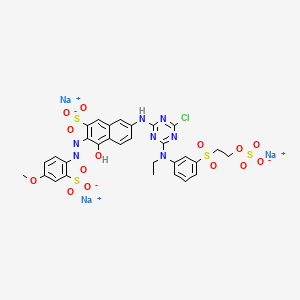 2-Naphthalenesulfonic acid, 7-[[4-chloro-6-[ethyl[3-[[2-(sulfooxy)ethyl]sulfonyl]phenyl]amino]-1,3,5-triazin-2-yl]amino]-4-hydroxy-3-[(4-methoxy-2-sulfophenyl)azo]-, trisodium salt