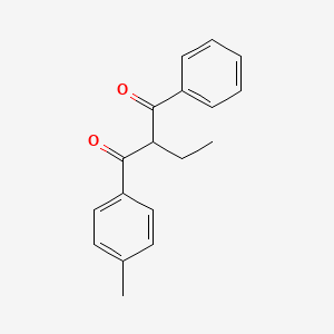 molecular formula C18H18O2 B14409581 2-Ethyl-1-(4-methylphenyl)-3-phenylpropane-1,3-dione CAS No. 82145-68-4