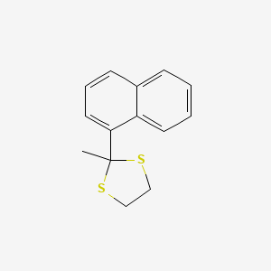 molecular formula C14H14S2 B14409584 2-Methyl-2-(naphthalen-1-yl)-1,3-dithiolane CAS No. 85102-58-5