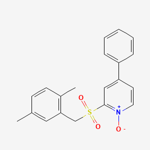 molecular formula C20H19NO3S B14409602 2-[(2,5-Dimethylphenyl)methanesulfonyl]-1-oxo-4-phenyl-1lambda~5~-pyridine CAS No. 81167-59-1